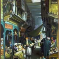 In the Old Istanbul Bazaar Oil Painting