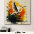 Crane in the Sky Oil Painting