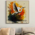 Crane in the Sky Oil Painting