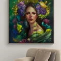 Woman in the Green Oil Painting