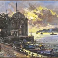 Sunrise in Ortaköy Oil Painting