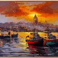 Sunset in Istanbul Oil Painting