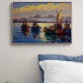 İstanbul Boğazı Akşam Yağlı Boya Tablosu