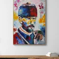 Kara Kalpakılı Atatürk Yağlı Boya Tablosu
