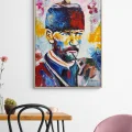 Kara Kalpakılı Atatürk Yağlı Boya Tablosu