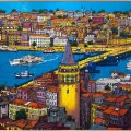 Kulenin Gölgesinde İstanbul Yağlı Boya Tablosu