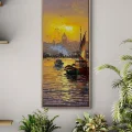 Günbatımında Galata Yağlı Boya Tablosu