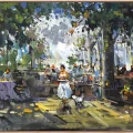 Street Café Oil Painting