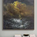 Yanlızlık Fırtınada Yağlı Boya Tablosu