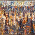 Play Amid the Crowds Oil Painting