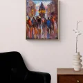 Galata’da Kalabalığı Yağlı Boya Tablosu