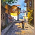 Eski Sokakların Sessizliği Yağlı Boya Tablosu
