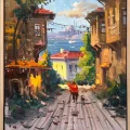 Sokağın Huzuru Yağlı Boya Tablosu