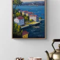 Denize Açılan Yalılar Yağlı Boya Tablosu