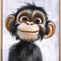 Cute Monkey Oil Painting