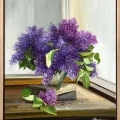 Among the Lilacs Oil Painting