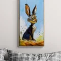 Old Rabbit Oil Painting