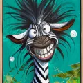Crazy Zebra Oil Painting