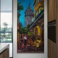Galata’da Bir Akşam Sohbeti Yağlı Boya Tablosu