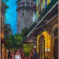 Galata’da Bir Akşam Sohbeti Yağlı Boya Tablosu
