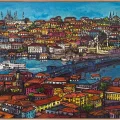 Haliç ve Galata Kulesi Yağlı Boya Tablosu
