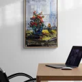 Cam Kenarında Çiçekler Yağlı Boya Tablosu