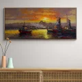 Gün Batarken İstanbul Yağlı Boya Tablosu