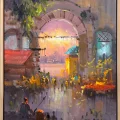 Renkli Sokaklar Yağlı Boya Tablosu