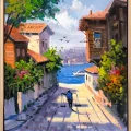 Streets by the Bosphorus Oil Painting