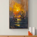 Sun Touching the Sea Oil Painting