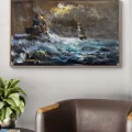 Denizde Sessiz Dalgalar Yağlı Boya Tablosu