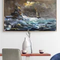 Denizde Sessiz Dalgalar Yağlı Boya Tablosu