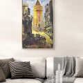 Streets in the Shadow of the Tower Oil Painting