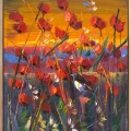 Red Breath of the Poppy Oil Painting