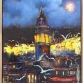Gece Mavisinde Galata Yağlı Boya Tablosu