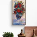 Kırmızı Güller Vazoda Yağlı Boya Tablosu