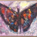 Renkler İçinde Kelebek Yağlı Boya Tablosu