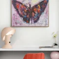 Renkler İçinde Kelebek Yağlı Boya Tablosu