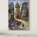 Sessiz Galata Sokakları Yağlı Boya Tablosu