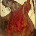 Kırmızı Gücün Dansı Yağlı Boya Tablosu
