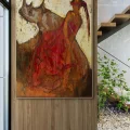 Kırmızı Gücün Dansı Yağlı Boya Tablosu