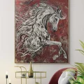 Noble White Horse Oil Painting