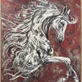 Noble White Horse Oil Painting