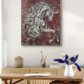 Noble White Horse Oil Painting