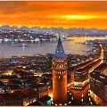 Galata’da Akşam Saatleri Yağlı Boya Tablosu