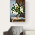 Calm Magnolias in a Vase Oil Painting