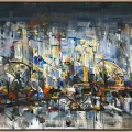 Şehrin Kırık Yansımaları Yağlı Boya Tablosu