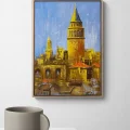 Galata Kulesi İzinde Yağlı Boya Tablosu