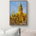 Galata Kulesi İzinde Yağlı Boya Tablosu