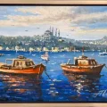 Travelers of the Blue Waters Oil Painting